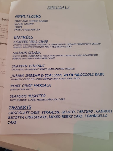 Menu Zuccarellis Italian Restaurant And Bar - 1