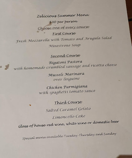 Menu Zuccarellis Italian Restaurant And Bar - 5